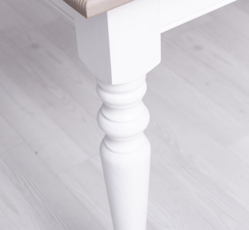 Table à manger avec pieds tournés et 3 tiroirs - 210cm
