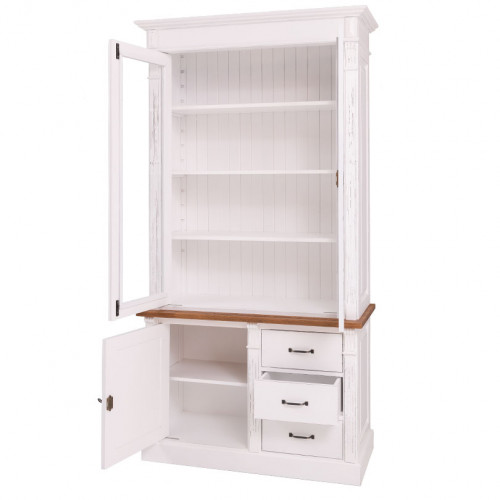 Buffet Vaisselier en bois Massif ROMANE - 120x51x228cm
