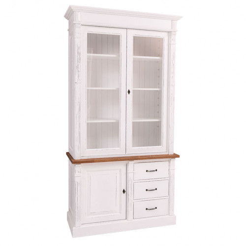 Buffet Vaisselier en bois Massif ROMANE - 120x51x228cm