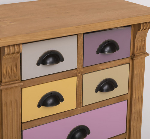 Meuble de rangement ROMANE en bois massif - 60x36x100 cm