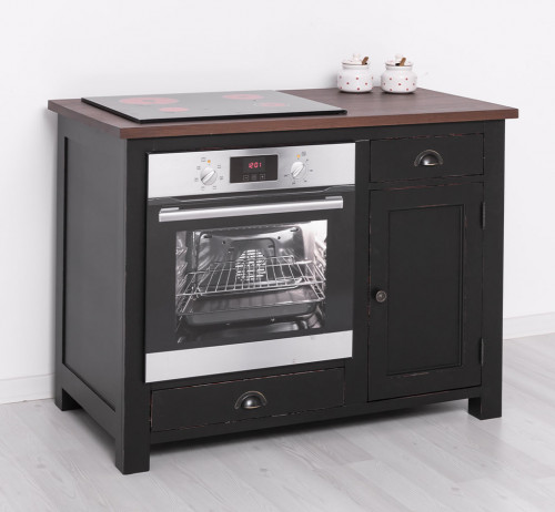 Meuble de cuisine ROMANE pour Four encastrable et Plaque de cuisson - 120x65x90 cm
