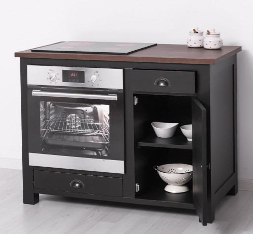 Meuble de cuisine ROMANE pour Four encastrable et Plaque de cuisson - 120x65x90 cm