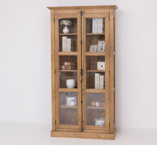 Bibliothèque Vitrine 2 Portes et 5 tablettes ROMANE | 110x40x210 cm