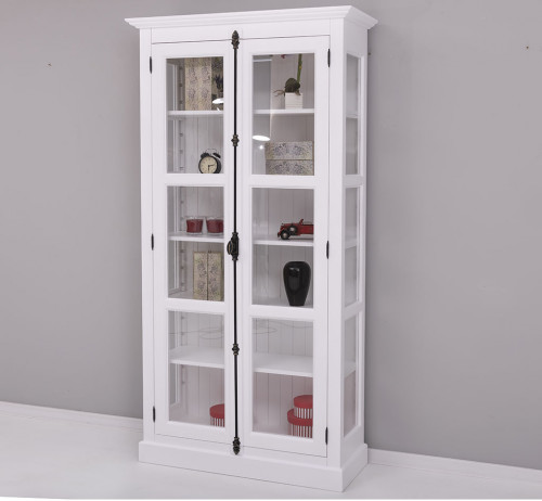 Bibliothèque Vitrine 2 Portes et 5 tablettes ROMANE | 110x40x210 cm