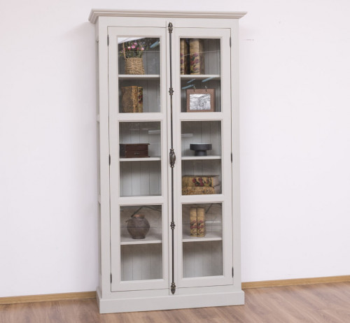 Bibliothèque Vitrine 2 Portes et 5 tablettes ROMANE | 110x40x210 cm