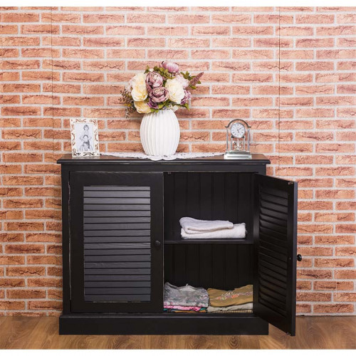 meuble de rangement 2 portes ROMANE - 108x37x90 cm