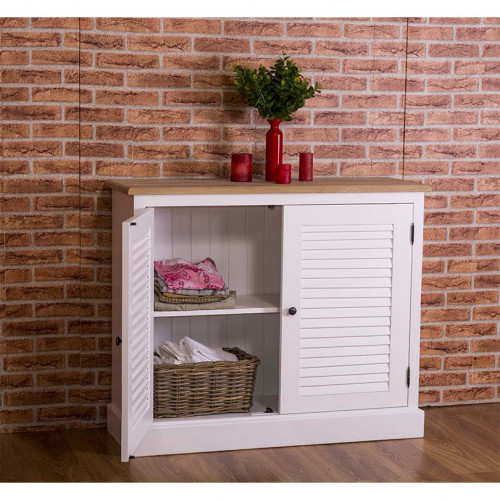 meuble de rangement 2 portes ROMANE - 108x37x90 cm