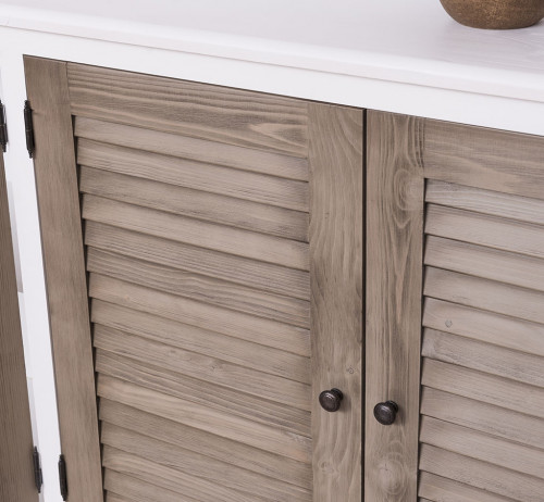 Buffet en bois massif ROMANE | 209x37x90cm