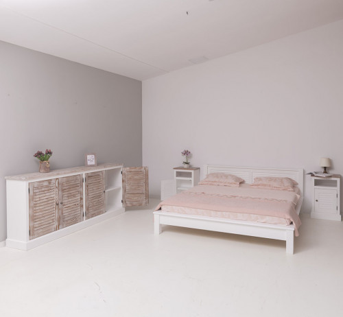 Buffet en bois massif ROMANE | 209x37x90cm