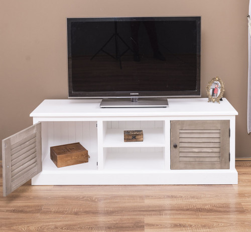 Meuble TV en Pin massif ROMANE | 160x46x56cm