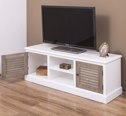 Meuble TV en Pin massif ROMANE | 160x46x56cm