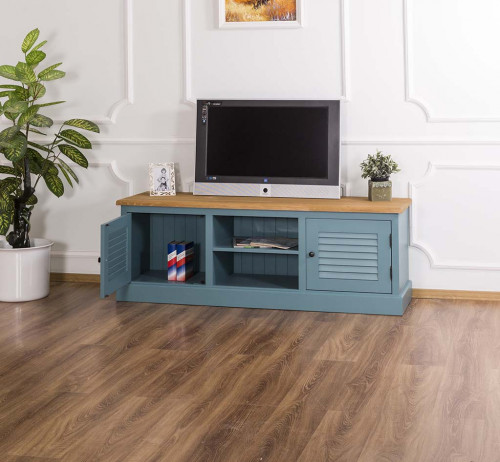 Meuble TV en Pin massif ROMANE | 160x46x56cm