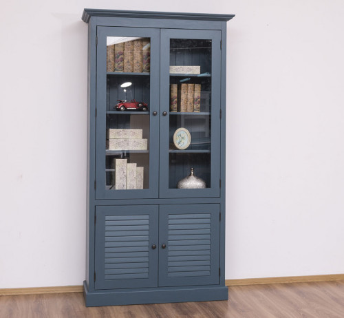 Bibliothèque Vitrine ROMANE - 110x39x210 cm