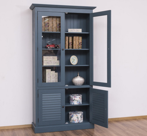 Bibliothèque Vitrine ROMANE - 110x39x210 cm