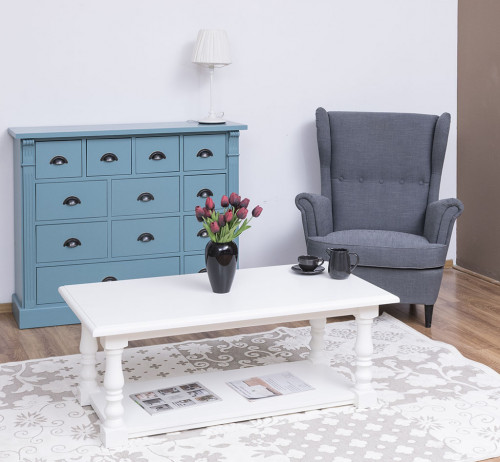 Table basse en bois massif ROMANE - 120x65x48 cm