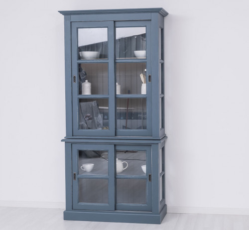 Vitrine avec 4 Portes Coulissantes | 110x47x220cm