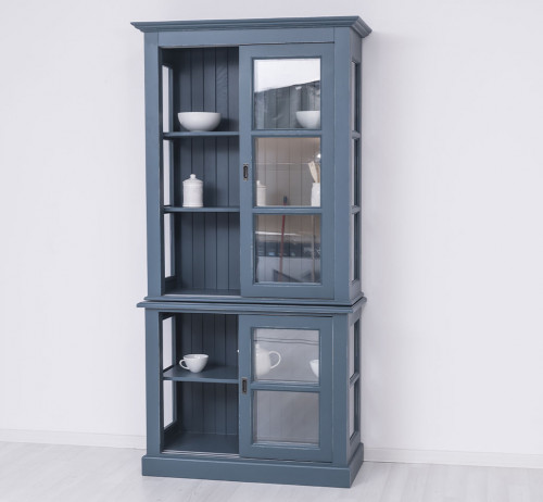Vitrine avec 4 Portes Coulissantes | 110x47x220cm