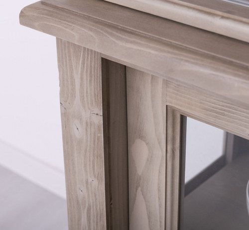 Buffet Vaisselier en bois massif ROMANE - 151x47x220 cm
