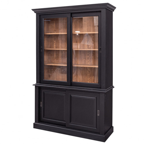 Buffet Vaisselier en bois massif ROMANE - 141x48x211 cm