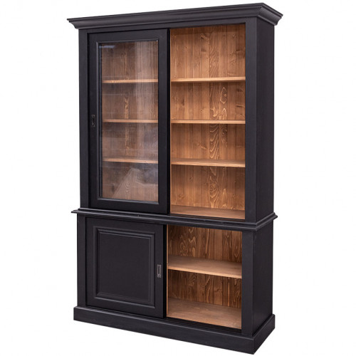 Buffet Vaisselier en bois massif ROMANE - 141x48x211 cm