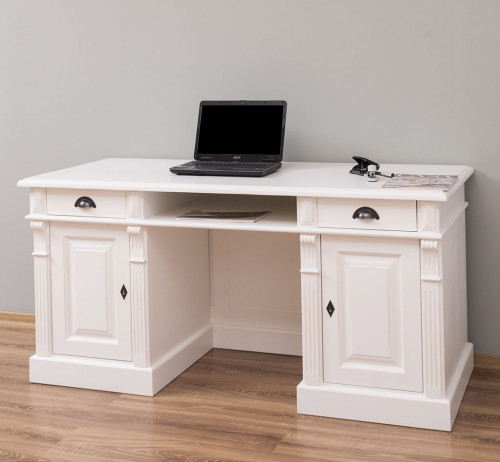 Bureau en bois massif ROMANE - 160x70x78 cm