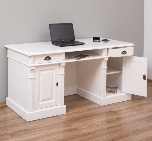 Bureau en bois massif ROMANE - 160x70x78 cm