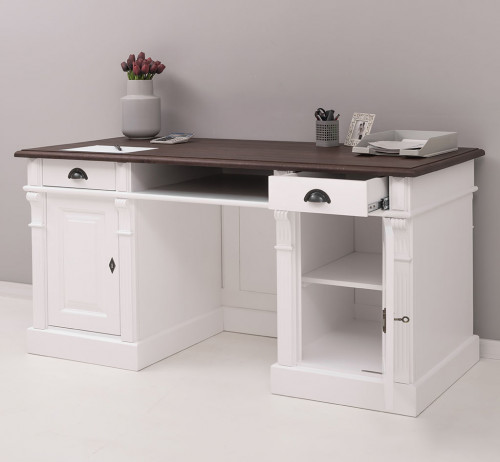 Bureau en bois massif ROMANE - 160x70x78 cm
