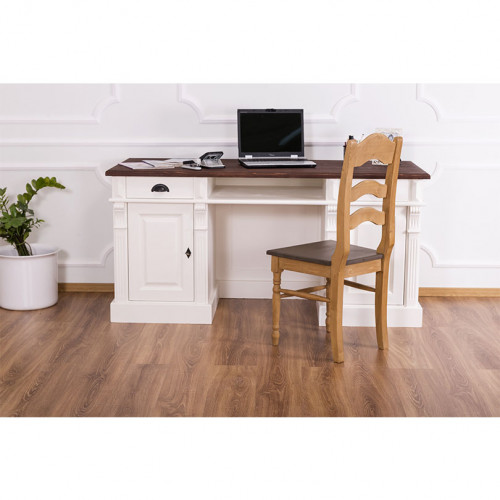 Bureau en bois massif ROMANE - 160x70x78 cm