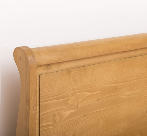 Lit Bateau de style Louis Philippe avec 2 tiroirs de rangement - 140cm