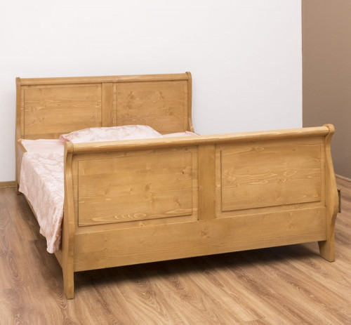 Lit Bateau de style Louis Philippe avec 2 tiroirs de rangement - 140cm