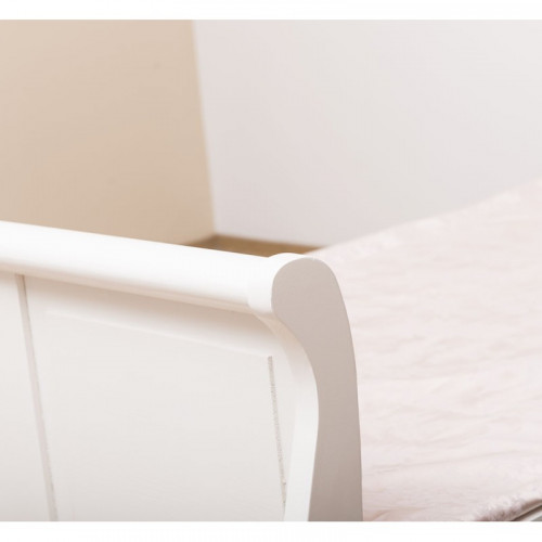 Lit Bateau de style Louis Philippe avec 2 tiroirs de rangement - 90cm