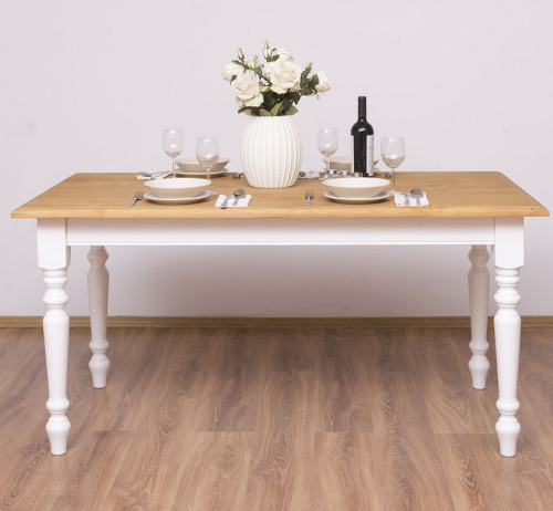 Table à manger rectangulaire aux pieds tournés - 160x90x78cm