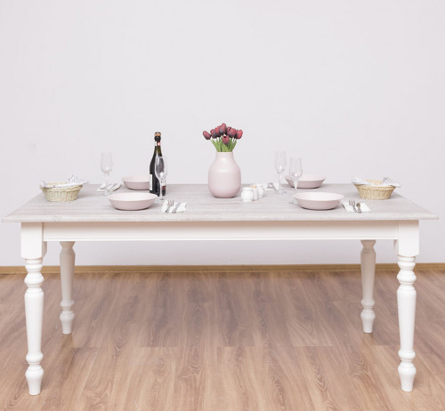 Table à manger rectangulaire aux pieds tournés - 180x90x78cm