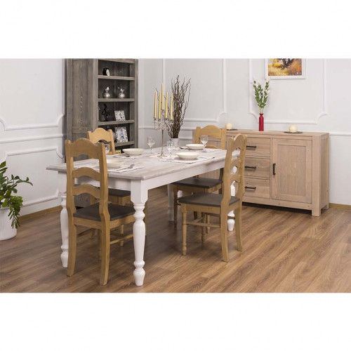 Table à manger rectangulaire aux pieds tournés - 180x90x78cm