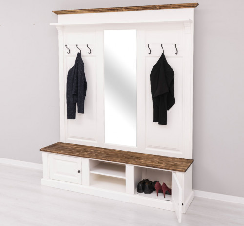 Vestiaire en bois massif ROMANE - 180x41x210 cm