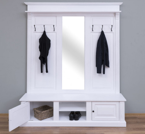 Vestiaire en bois massif ROMANE - 180x41x210 cm