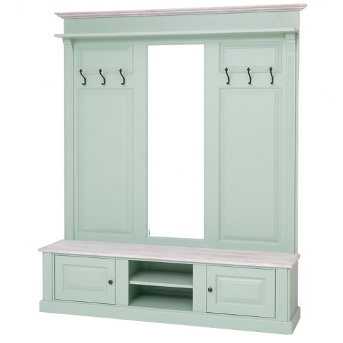 Vestiaire en bois massif ROMANE - 180x41x210 cm