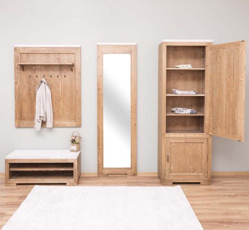 Meuble TV en bois massif ROMANE - 100x35x40 cm