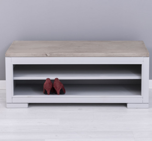 Meuble TV en bois massif ROMANE - 100x35x40 cm