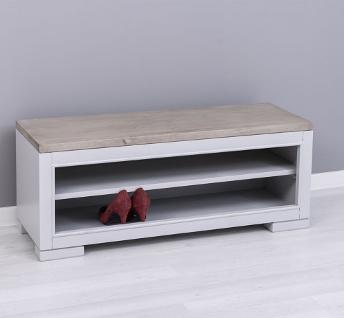 Meuble TV en bois massif ROMANE - 100x35x40 cm