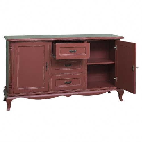 Buffet bas en bois massif ROMANE - 158x48x89 cm