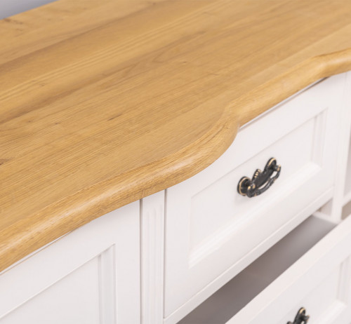 Buffet bas en bois massif ROMANE - 158x48x89 cm