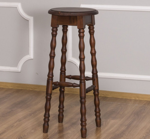 Tabouret de Bar en bois Massif ROMANE - 35x35x82cm