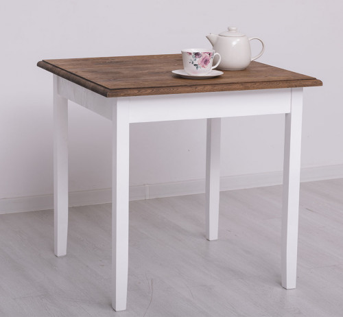 Table de cuisine carrée ROMANE en bois massif - 80x80x78