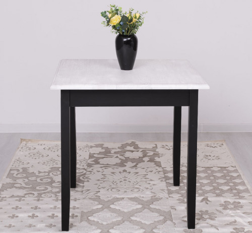 Table de cuisine carrée ROMANE en bois massif - 80x80x78