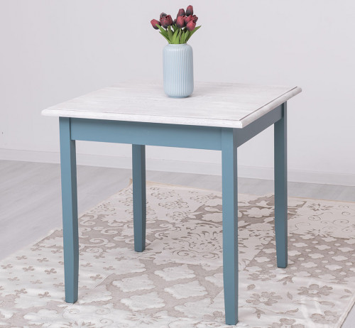 Table de cuisine carrée ROMANE en bois massif - 80x80x78