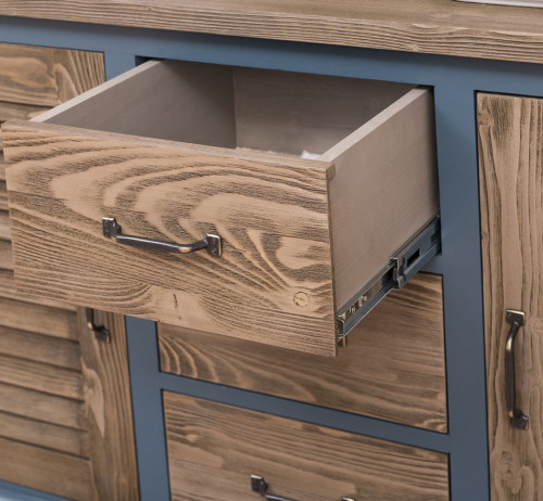 Meuble de salle de bain avec double vasques ROMANE en pin massif - 150x51x75
