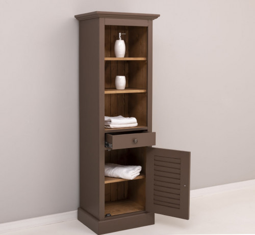 Colonne Étagère ROMANE en pin massif - 54x41x160 cm