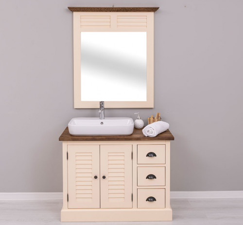 Miroir ROMANE en pin massif - 90x100 cm