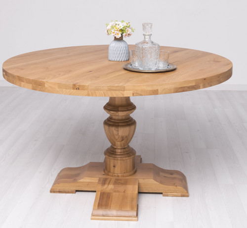 Table ronde en bois Massif ROMANE - 130x130x78cm